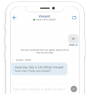 Messaging using Citi Mobile App